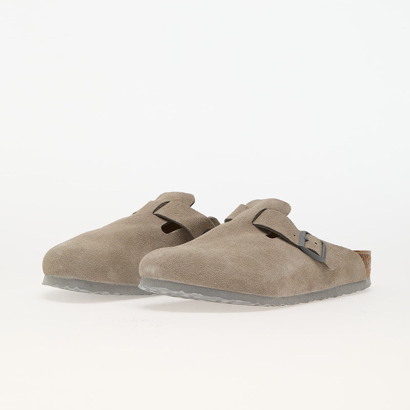 Birkenstock Boston Suede Leather Stone Coin