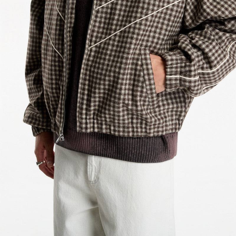 Obey Leisure Training Jacket Abbey Stone Plaid