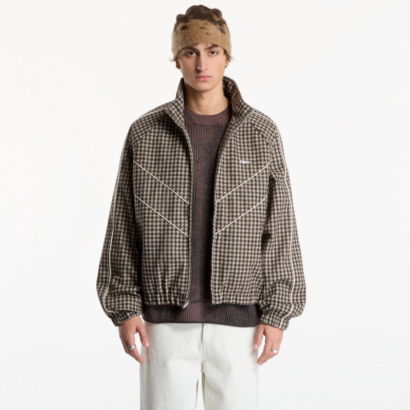 Obey Leisure Training Jacket Abbey Stone Plaid