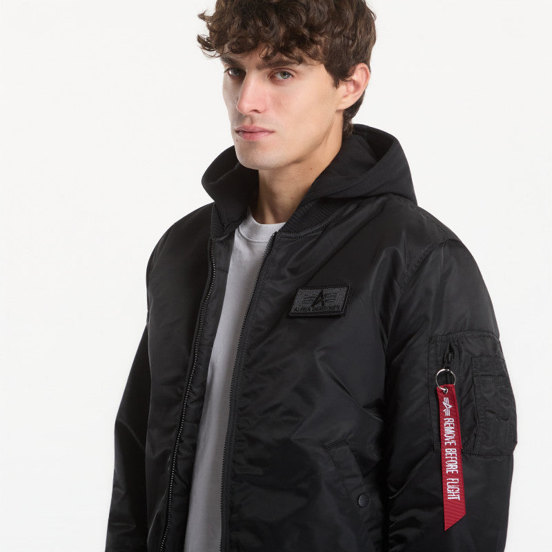 Alpha Industries MA-1 Zip Hood Backprint Black/ Reflective