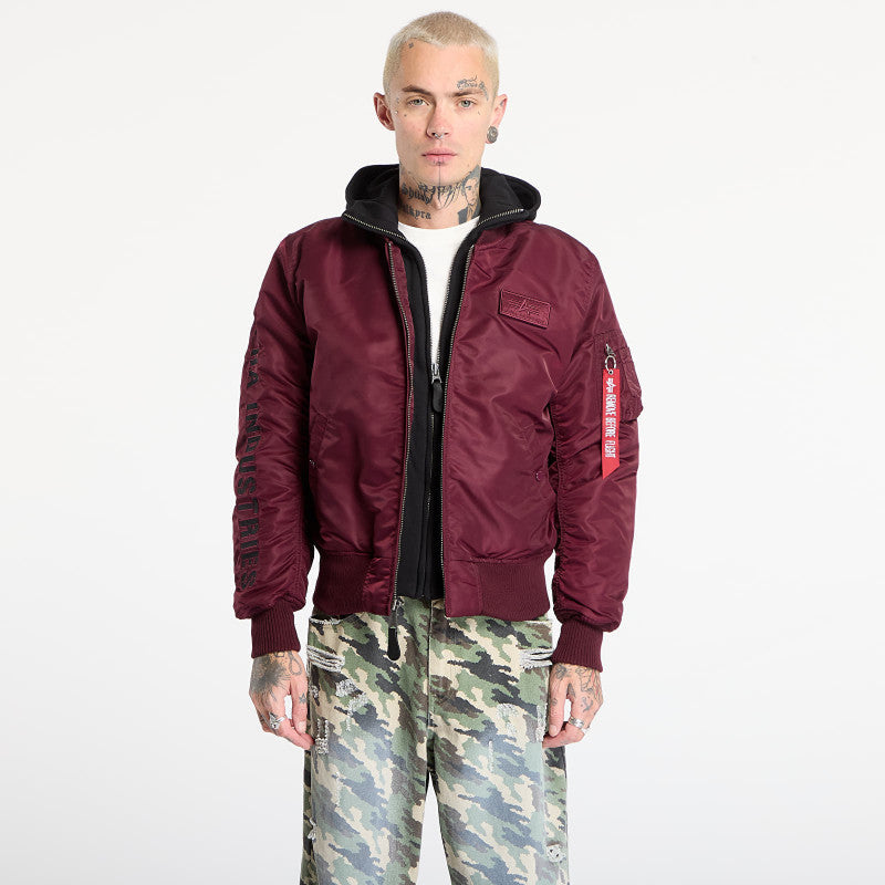 Alpha Industries MA-1 D-Tec Sleeve Embroidery Dark Cherry