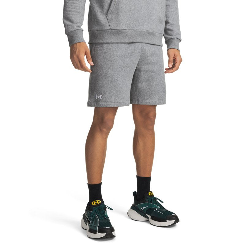 Under Armour Rival Fleece Shorts Castlerock Light Heather/ White