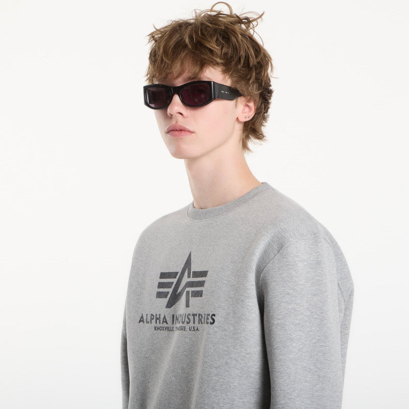 Alpha Industries Basic Sweater melange šedá