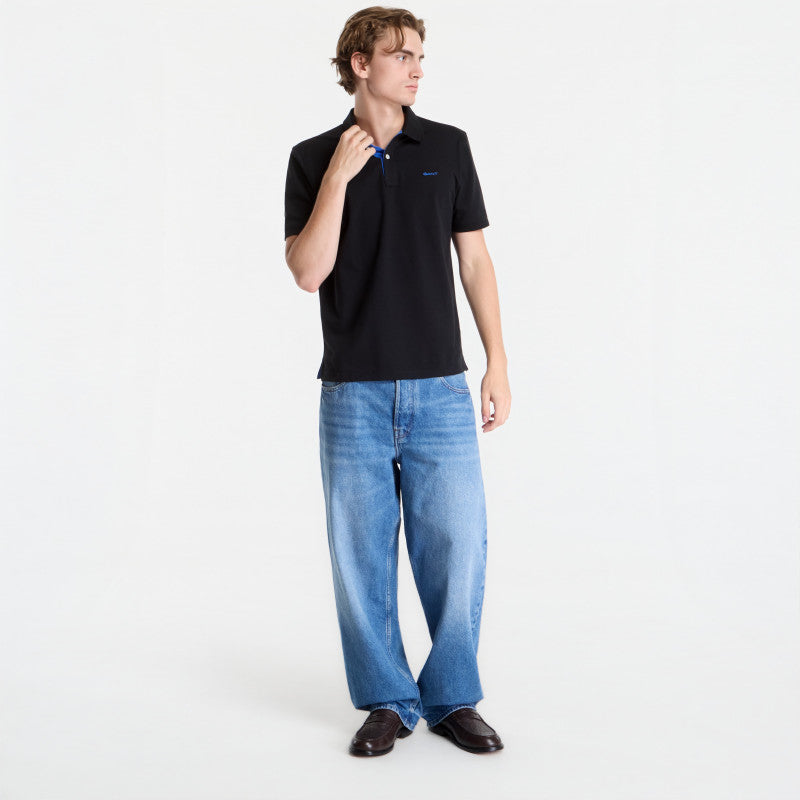 Gant Reg Contrast Pique Ss Polo Black