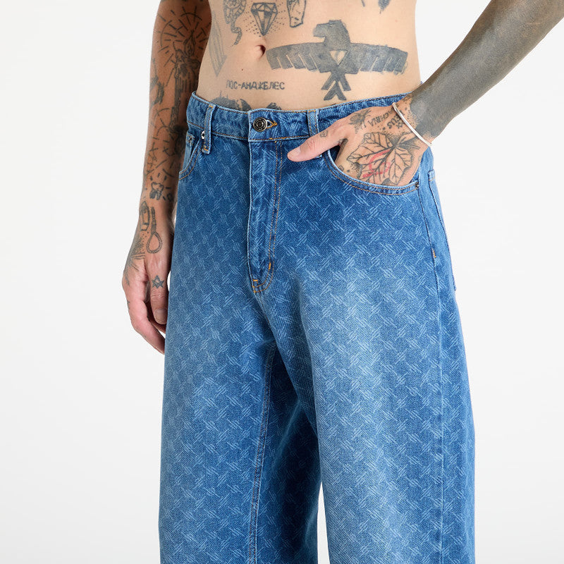 Jeansy Daily Paper Amba Monogram Jeans New Mid Blue