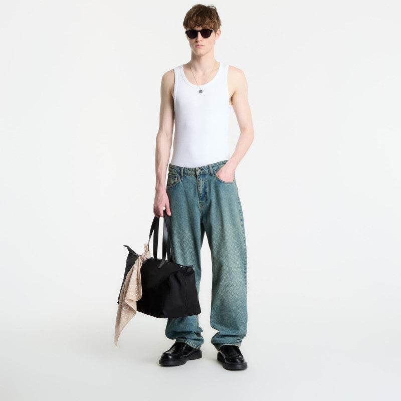 Jeansy Daily Paper Faded Monogram Amba Jeans V2 Bleached Denim Blue