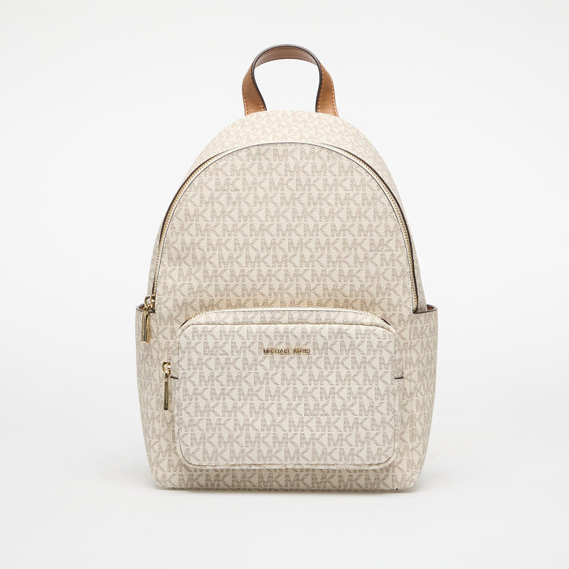 Michael Kors Tanner Medium Signature Logo Backpack Vanilla/ Acorn