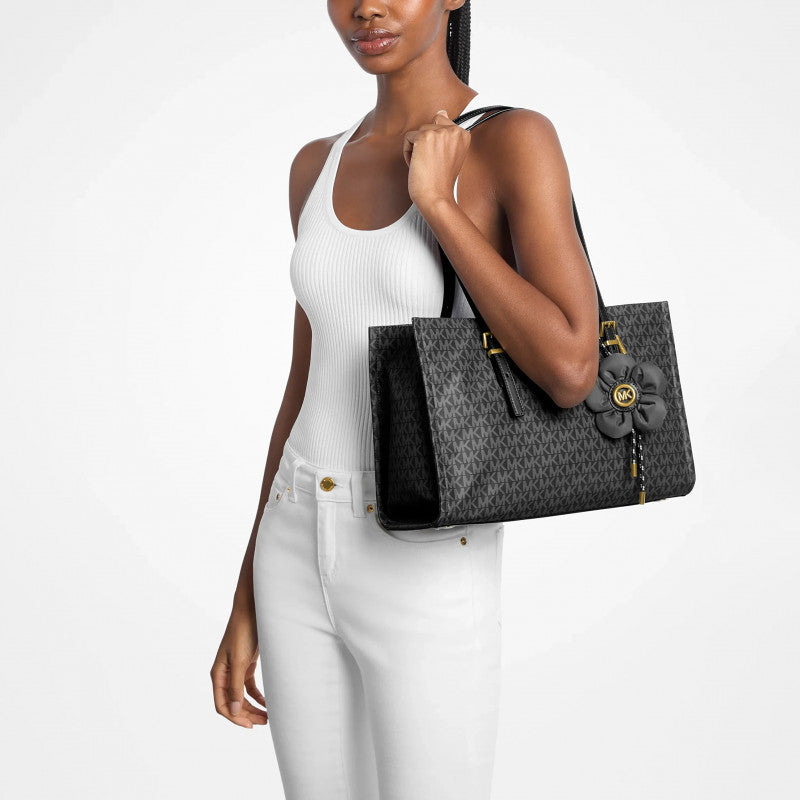 Michael Kors Md Ew Tz Tote Wmns Charm Black