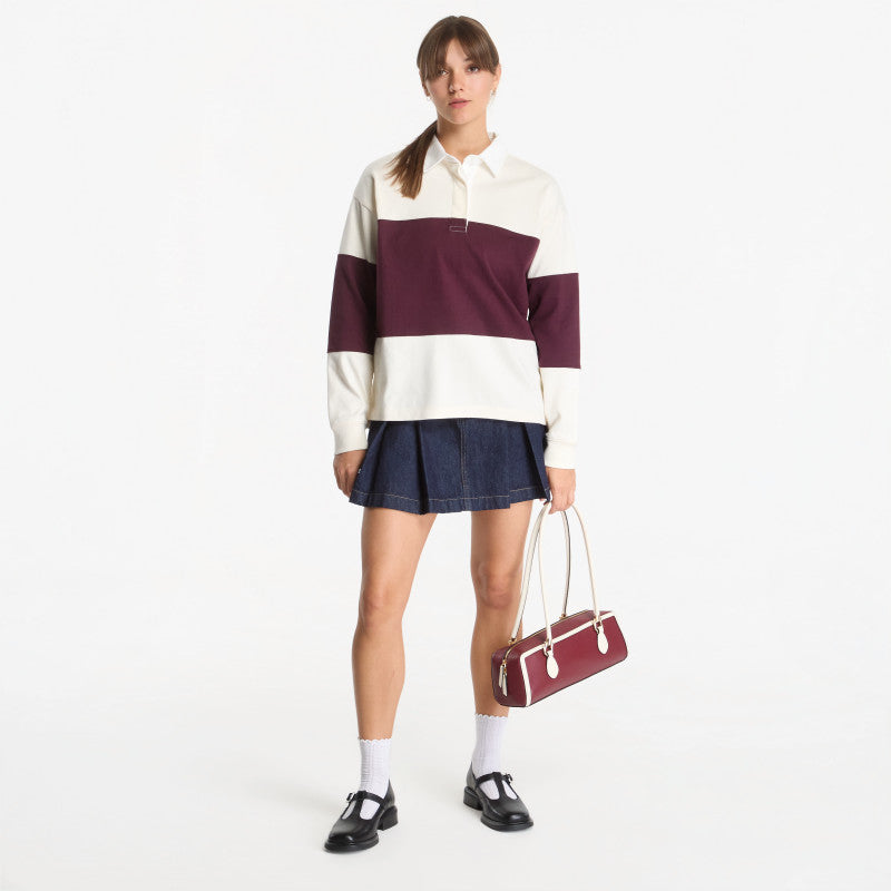 Gant Color Blocked Heavy Rugger Darkened Wine