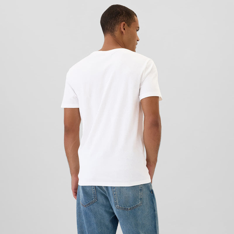 GAP Micro Logo Vneck Tee White Global
