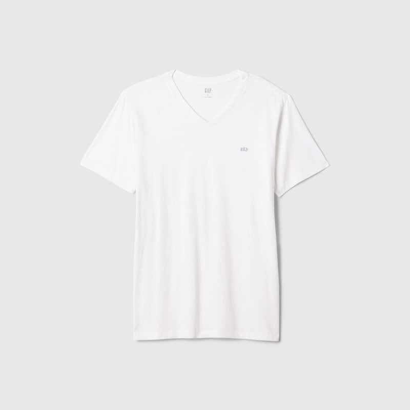 GAP Micro Logo Vneck Tee White Global
