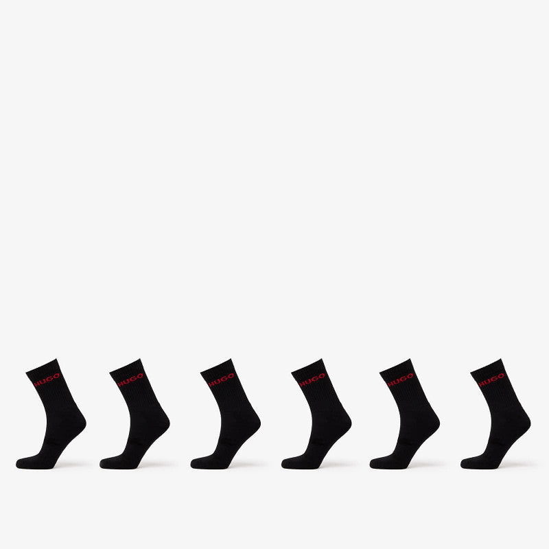 Hugo Boss Rib Logo Sock 6-Pack Black
