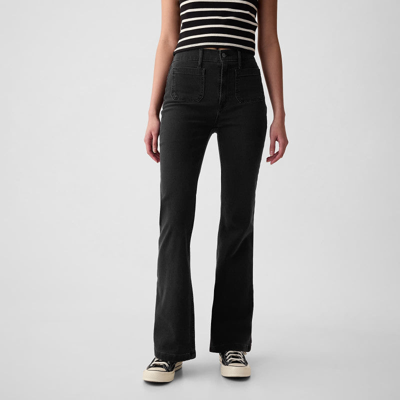 Jeansy GAP Denim Pants Flare Basic Black