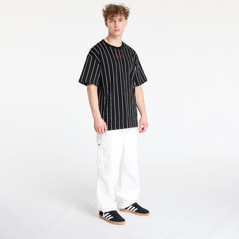 Karl Kani Small Signature Pinstripe Tee Black/ White