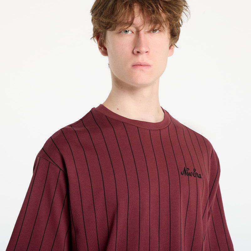 New Era Pinstripe Os Tee UNISEX Frosted Burgundy