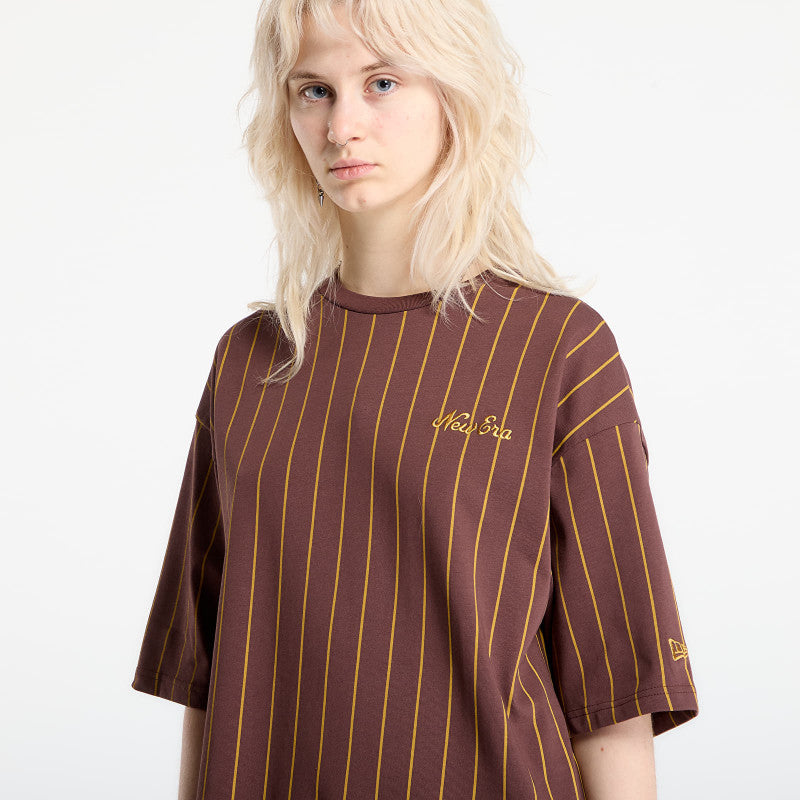 New Era Pinstripe Os Tee UNISEX Brown