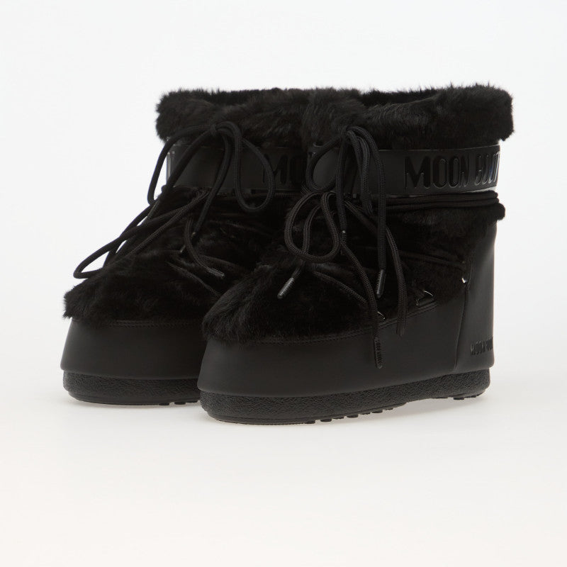 Moon Boot Icon Low Faux Fur Black