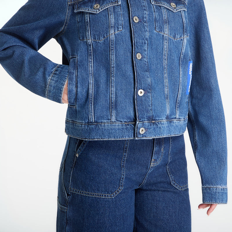 Karl Lagerfeld Jeans Regular Denim Jacket Washed Mid Blue