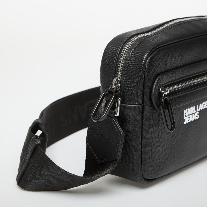 Karl Lagerfeld Jeans Logo Saffiano Camerabag Black