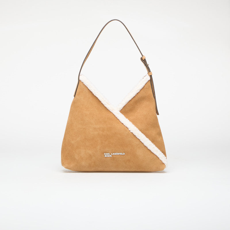 Karl Lagerfeld Jeans Geo Suede Sm Tote Fur Brown
