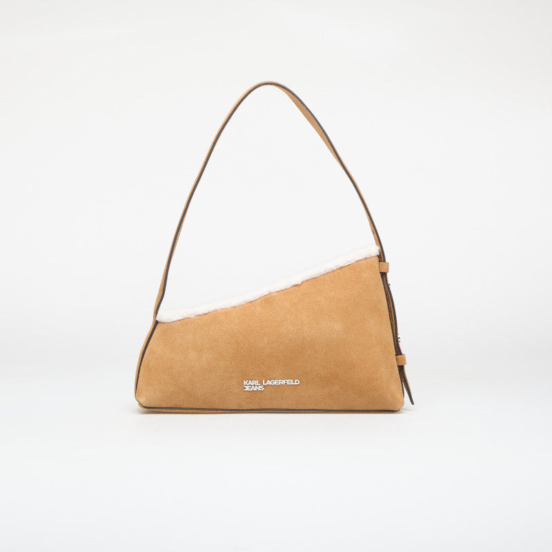 Karl Lagerfeld Jeans Geo Suede Shoulder Bag Fur Brown