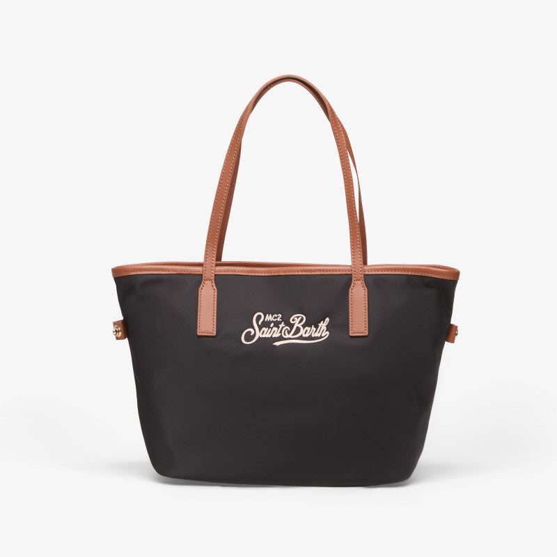 MC2 Saint Barth City Bag Mid Nylon Black/ Brown