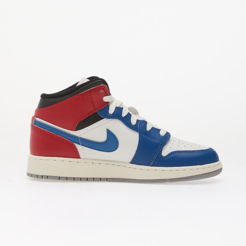 Air Jordan 1 Mid Kids True Blue/ Summit White-Varsity Red-Black