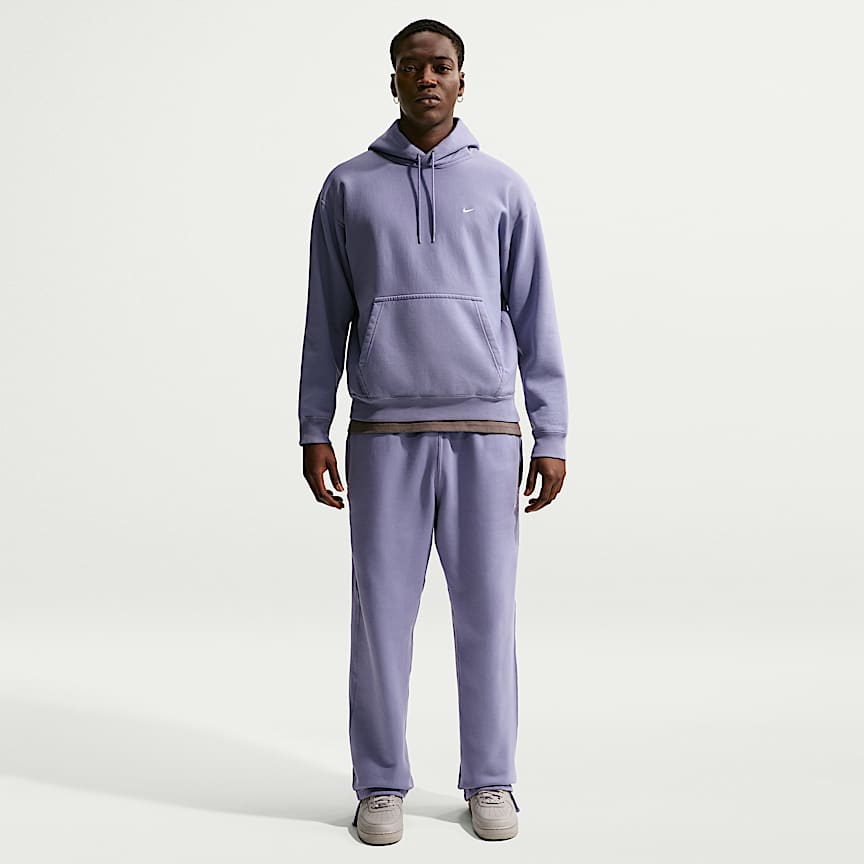 Nike Solo Swoosh Men's Pullover Hoodie Iron Purple/ White