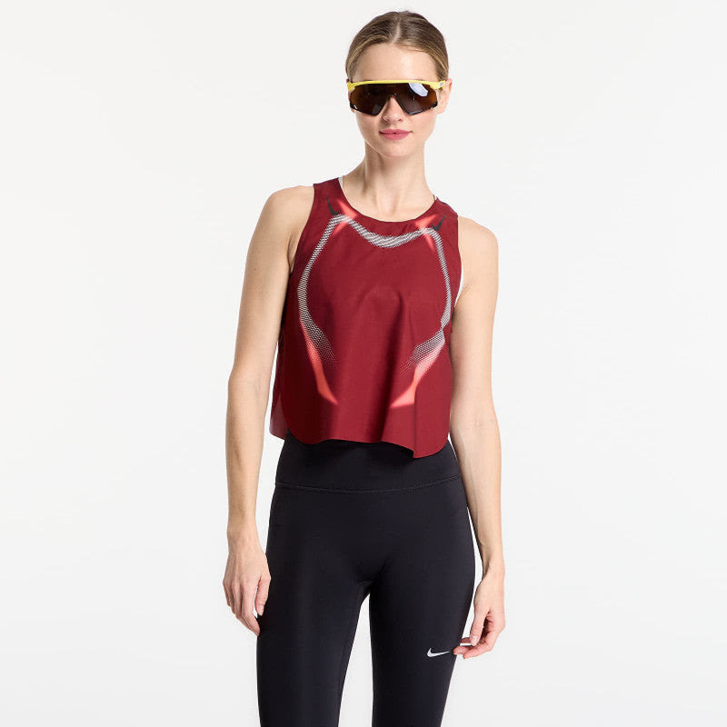 Nike AeroSwift Women's Dri-FIT ADV Cropped Running Tank Top Team Red/ Black/ Black