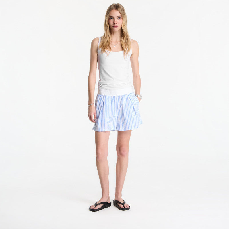 Nike Sportswear Chill Poplin Women's Loose Stripe Shorts Lt Photo Blue/ Hydrogen Blue/ Summit White