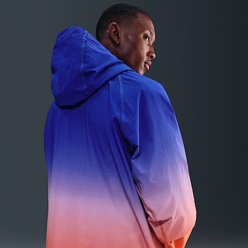 Nike Tech Men's Woven Full-Zip Jacket Game Royal/ Safety Orange