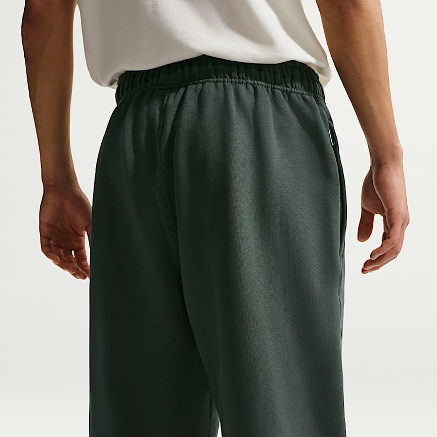 Nike Solo Swoosh Men's Fleece Open-Hem Pants Black Spruce/ White