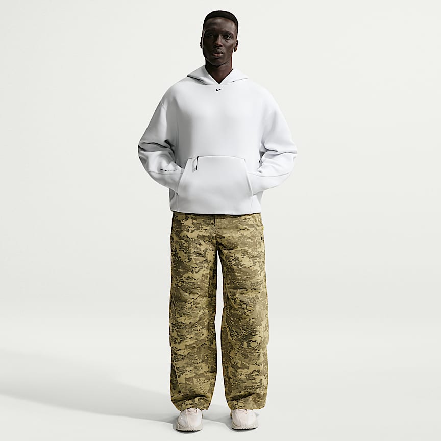 Nike Tech Men's Fleece Pullover Hoodie Off White/ Black