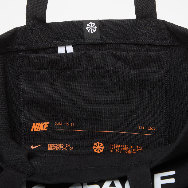 Nike Heritage "Your Message Here" Tote Bag 22L Black/ White/ Safety Orange