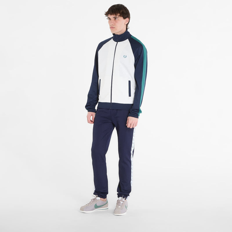 FRED PERRY Contrast Sleeve Track Jacket Snow White