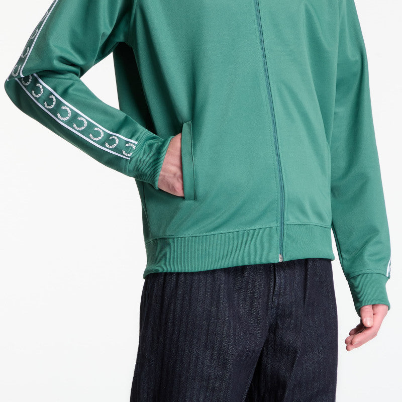 Fred Perry Contrast Tape Track Jacket Green