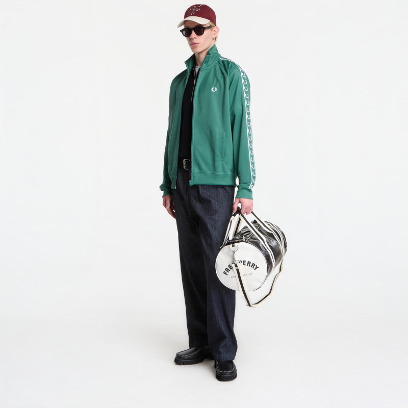 Fred Perry Contrast Tape Track Jacket Green