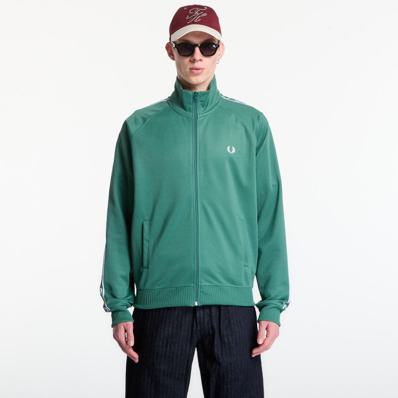 Fred Perry Contrast Tape Track Jacket Green
