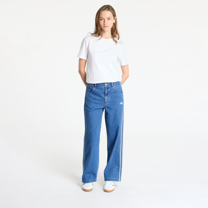 Jeansy adidas Adicolor Denim 3 Stripes Track Pants Indigo Denim