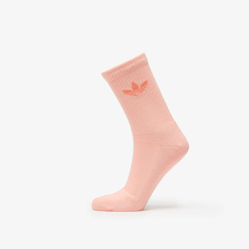 adidas Trefoil Crew Cushion Socks 6-Pack Silver Green/ Glow Pink/ Powder Yellow
