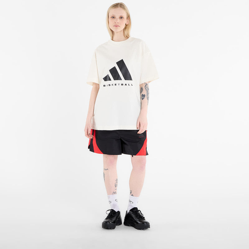 adidas Basketball T-Shirt (Gender Neutral) Off White/ Black