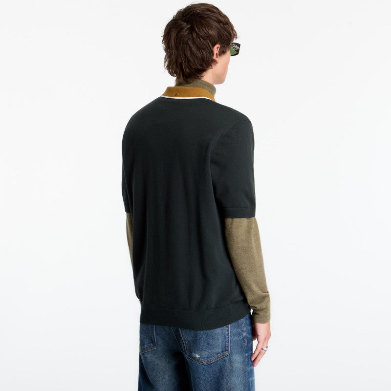 FRED PERRY Cable Knit Shirt Night Green
