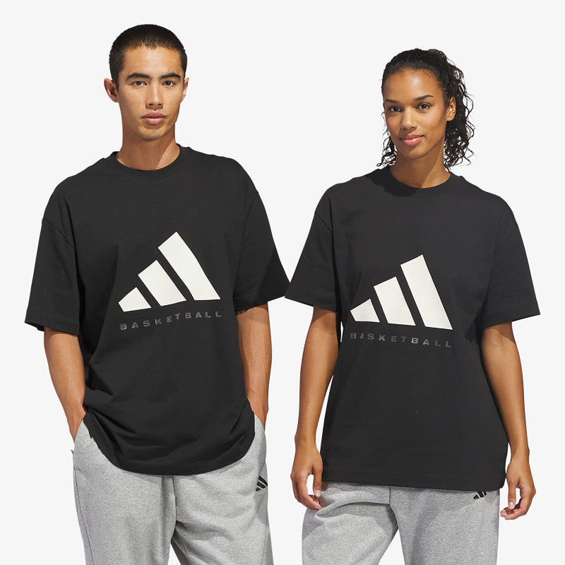 adidas Basketball T-Shirt (Gender Neutral) Black/ Off White