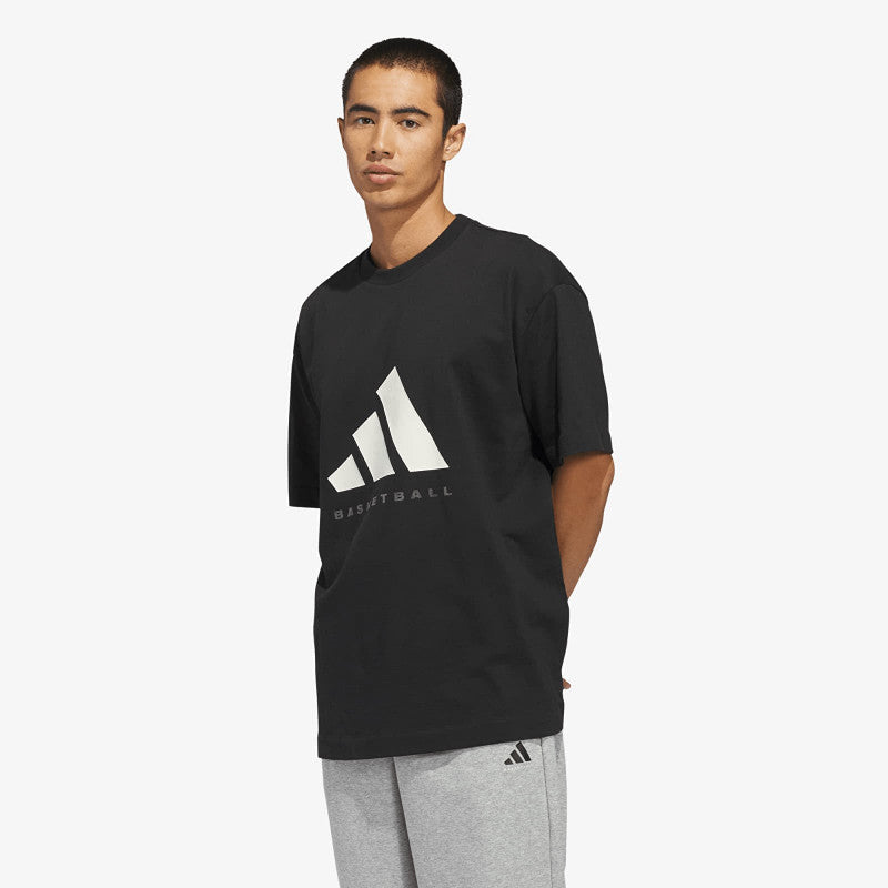 adidas Basketball T-Shirt (Gender Neutral) Black/ Off White
