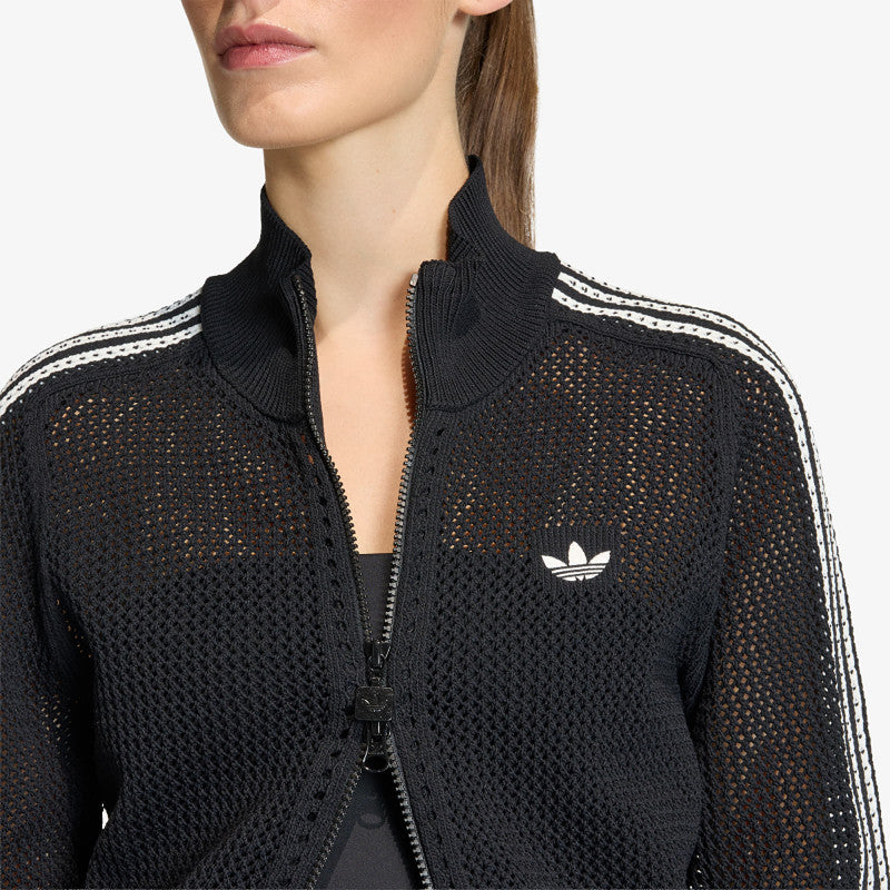 adidas Knitted Crochet Firebird Track Top Black
