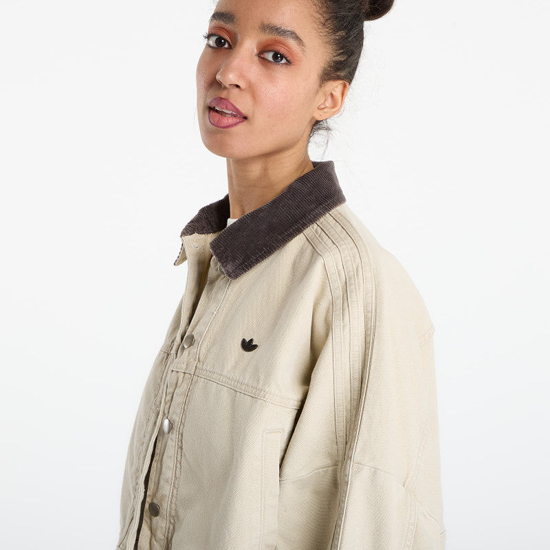 adidas Canvas Tracktop Jacket Stone Khaki