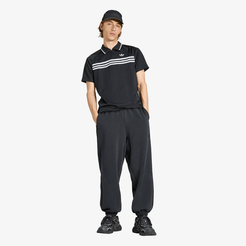 adidas Chest Stripes Slim Polo Black