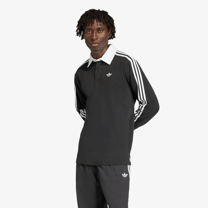 adidas x Oasis 3-Stripes Rugby Longsleeve Polo Black