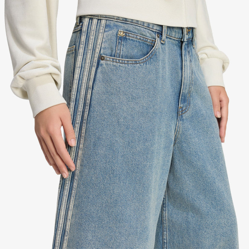 adidas Mid Rise Denim Jorts Worn Blue Denim