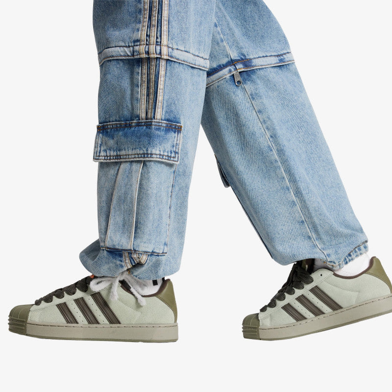 adidas Mid Rise 2-in-1 Denim Pant Worn Blue Denim
